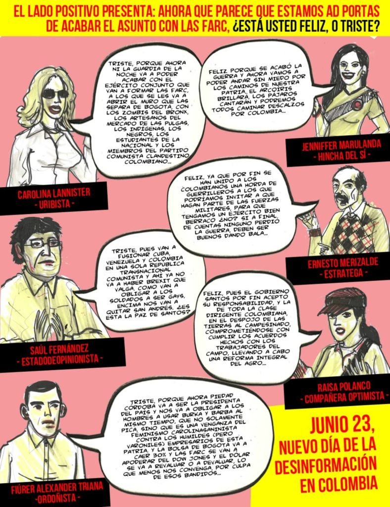 ¿Está feliz o triste por el fin de la guerra con las Farc?: El cómic de Santiago Rivas