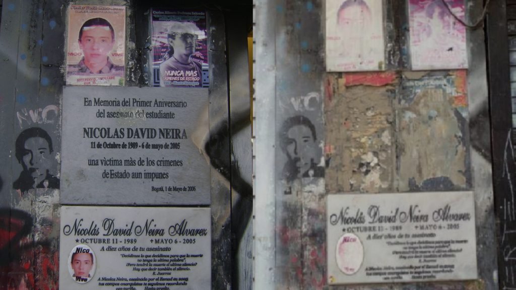 ¿Quién removió la placa de Nicolás Neira, víctima del Esmad hace 15 años?