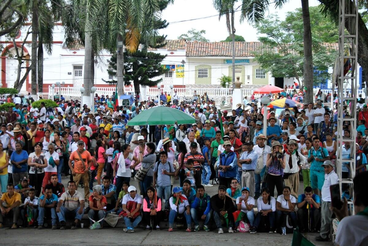 Concentración de indígenas Nasa en el Cauca. Foto: María José Pizarro