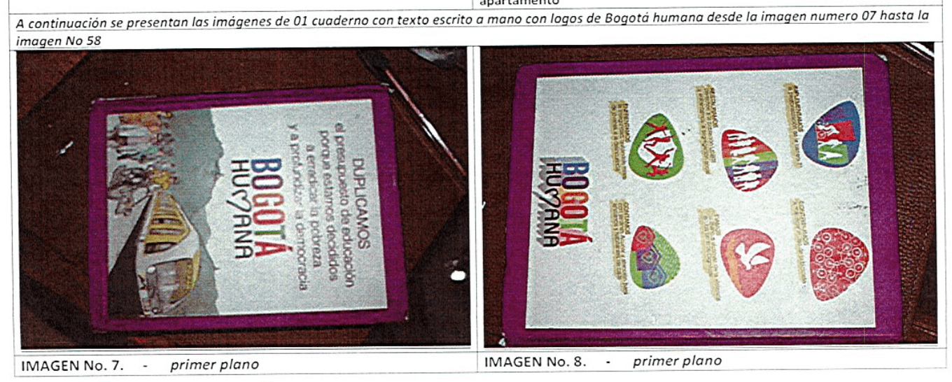 Sijín incautó una libreta de la Bogotá Humana y una bandera del CRIC como pruebas en un proceso por terrorismo