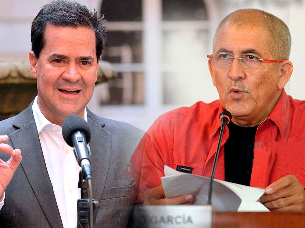 El jefe negociador del Gobierno, Frank Pearl (izq.), y el del ELN, “Antonio García”. Fotomontaje: Staff Pacifista
