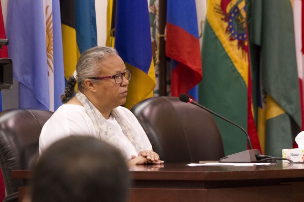 Mery del Socorro Naranjo, una de las víctimas, participó como testigo en la audiencia del pasado 26 de mayo. Foto Corte IDH