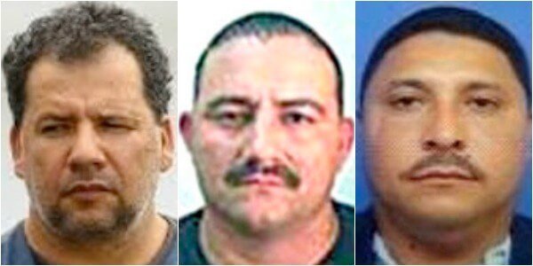 “Don Mario” (capturado en 2009), “Otoniel” (actual comandante) y “Gavilán”(segundo al mando en la actualidad). Foto: cortesía.