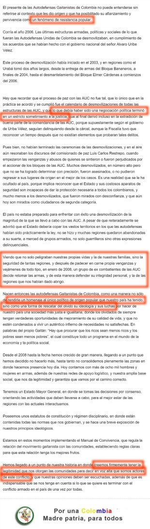Cinco mentiras que dicen Los Urabeños sobre su propia historia
